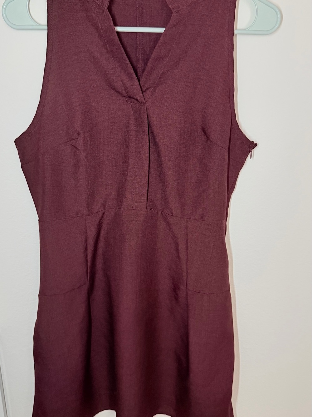 Sleeveless Burgundy Halter Fit & Flare Dress - Picture 3 of 9